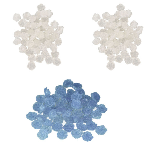 (Blue) 10x Resin 3D Flower Nail Art Blue 2