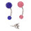 3x navelring legering strass draaiend 3