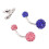3x navelring legering strass draaiend 4