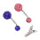 3x navelring legering strass draaiend 5