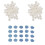 (Blue) 10x Resin 3D Flower Nail Art Blue 5