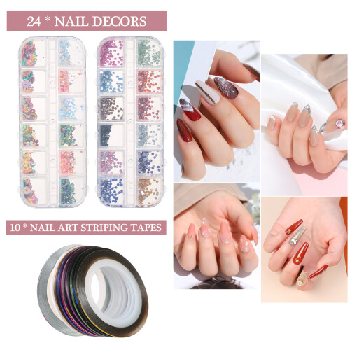 Nail Tool Kit Lamp Grinding Pen Brushes Dotting File 2