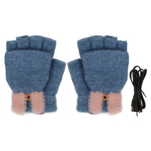 (Blue) 5V-Heizhandschuhe USB Faltbar Daumenabdeckung Niedlich Blau
