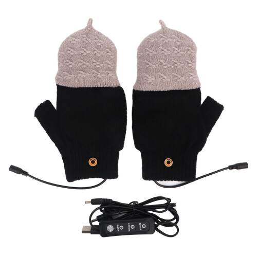 3-Gear Heated Gloves Black Skiing Riding
