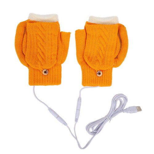 (Yellow) USB Verwarmde Handschoenen Geel Winter