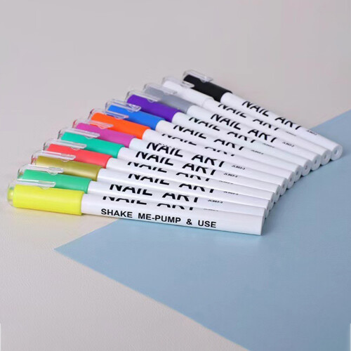 12 Stks Multicolor Nagelart Pens 3D 1