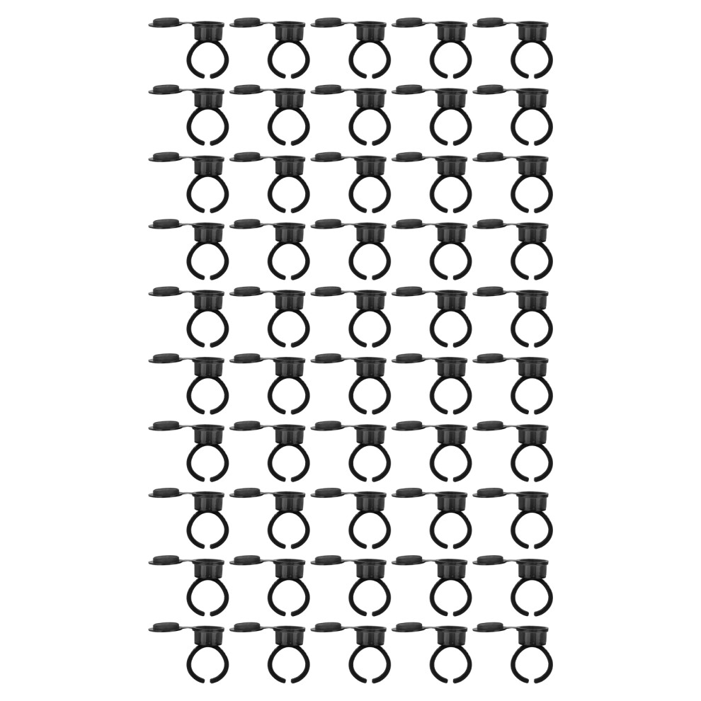 Black (Black) 50Pcs Microblading Pigment Ring Cups Tattoo Ink Container