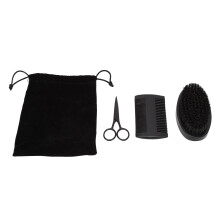 Bartpflege-Set mit Edelstahl-Kamm und Schere