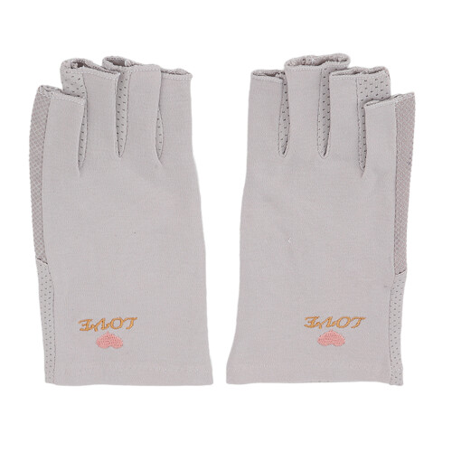(Grey) UV-Schutz Fingerhandschuhe Maniküre Baumwolle