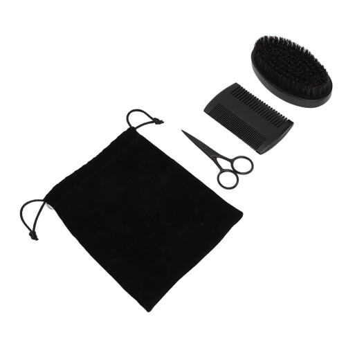Bartpflege-Set mit Edelstahl-Kamm und Schere 1