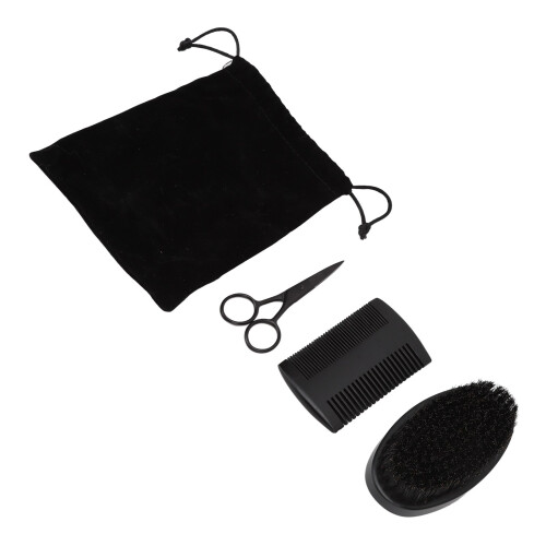 Bartpflege-Set mit Edelstahl-Kamm und Schere 2