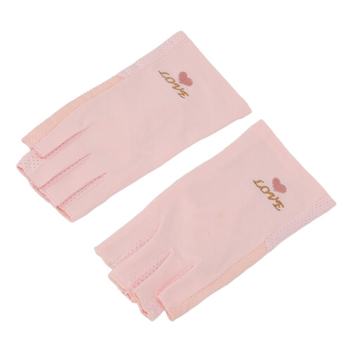 (Pink) UV-Schutz Fingerhandschuhe Maniküre Baumwolle 2