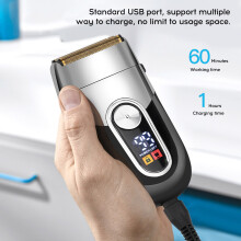 Wasserdichter elektrischer Haarschneider mit LCD-Ladebasis