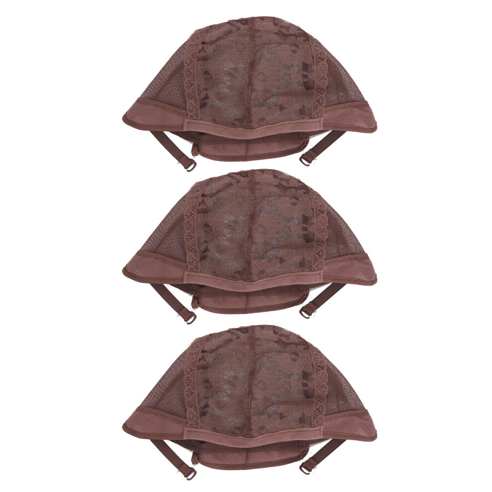 Unisex 3Pcs Stretchable Wig Cap Nylon Mesh Breathable For Cosplay