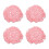 (Pink) 4 Pz Sottobicchieri Cotone Intrecciato Fiocco Rosa 1