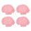 (Pink) 4 Pz Sottobicchieri Cotone Intrecciato Fiocco Rosa 3