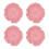 (Pink) 4 Pz Sottobicchieri Cotone Intrecciato Fiocco Rosa 5