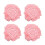 (Pink) 4 Pz Sottobicchieri Cotone Intrecciato Fiocco Rosa 2