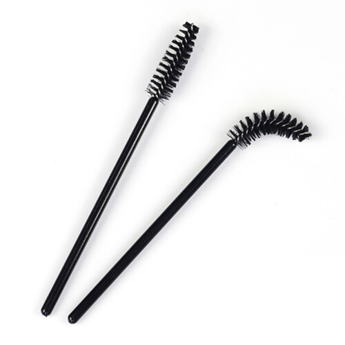 (Black) 50 Stück Wimpern Pinsel Set Mini Spiral Flexibel Schwarz