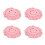 (Pink) 4 Pz Sottobicchieri Cotone Intrecciato Fiocco Rosa 4