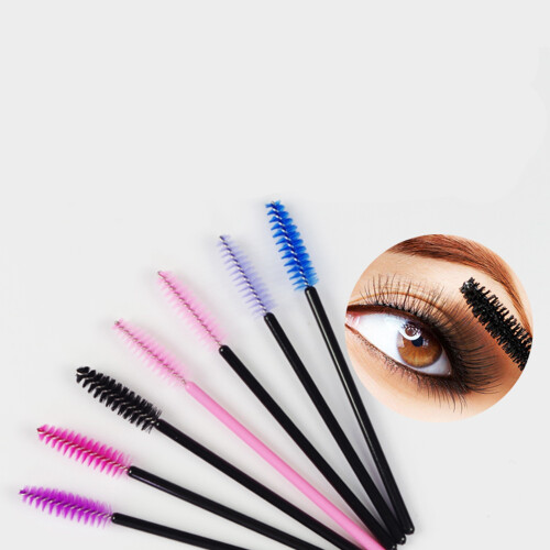 (Black) 50 Stück Wimpern Pinsel Set Mini Spiral Flexibel Schwarz 1