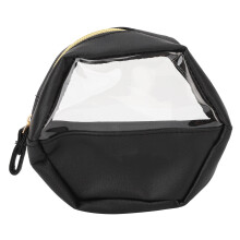 Sechseckige Kosmetiktasche aus PU-Leder für Reise und Make-up
