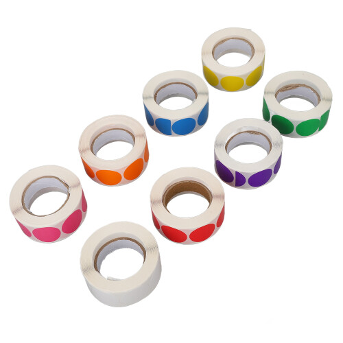 8 Rollen Bunte Aufkleber Kreise für Geschenkflasche 2