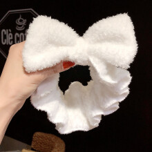 (Bow White) Zachte Elastische Make-up Hoofdband