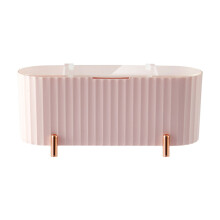 (Pink) Kosmetik-Box transparent staubdicht mit Fächern Grün