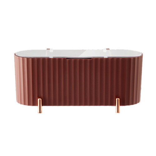(Russet Red) Kosmetik-Box transparent staubdicht mit Fächern Grün
