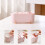 (Pink) Kosmetik-Box transparent staubdicht mit Fächern Grün 3