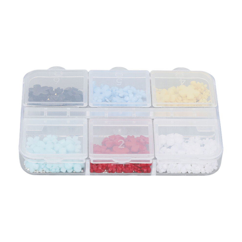 3D Flowers Nail Decoration 5 Petaled 6 Colors Resin