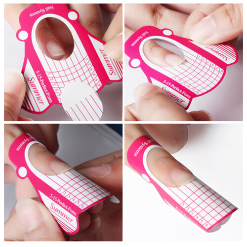 100Pcs Nail Art Gel Extension Forms Curl Styling Tools for Nails Care