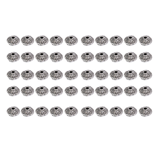 50 Stk. Wikingerbartperlen Legierung Silber Herz DIY