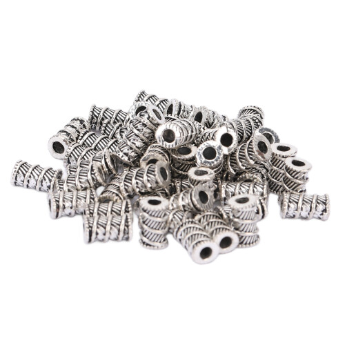 50 Stk. Wikingerbartperlen Legierung DIY Haarperlen Tubular 1
