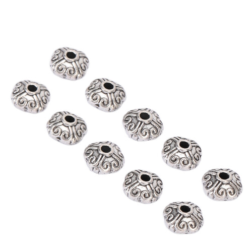50 Stk. Wikingerbartperlen Legierung Silber Herz DIY 1