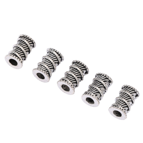 50 Stk. Wikingerbartperlen Legierung DIY Haarperlen Tubular 2