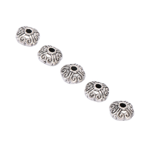50 Stk. Wikingerbartperlen Legierung Silber Herz DIY 2