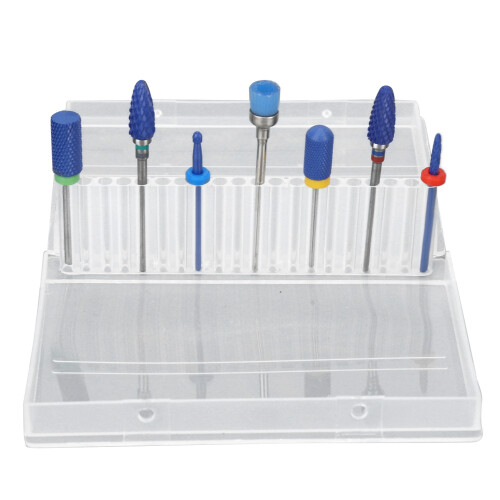 7x elektrische nagelboor bits keramisch blauw