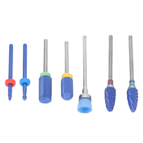 7x elektrische nagelboor bits keramisch blauw 2