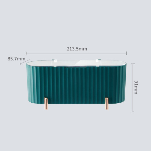 (Green) Kosmetik-Box transparent staubdicht mit Fächern Grün 1