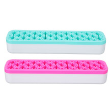 2x Groen/Roze Make-up Borstelhouder