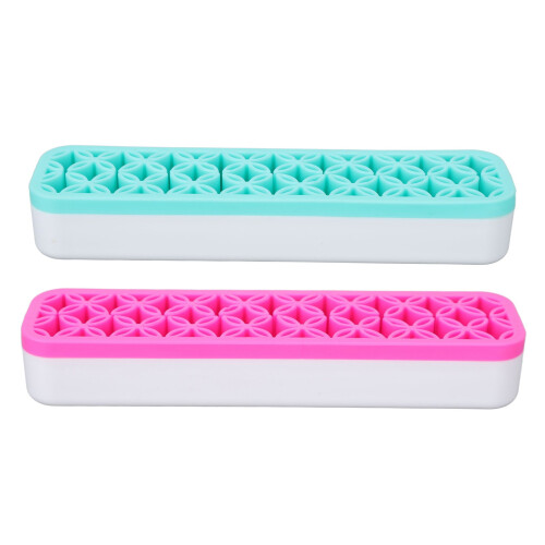 2x Groen/Roze Make-up Borstelhouder