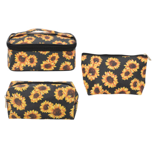 3x Sonnenblumen-Make-up-Taschen, wasserdicht