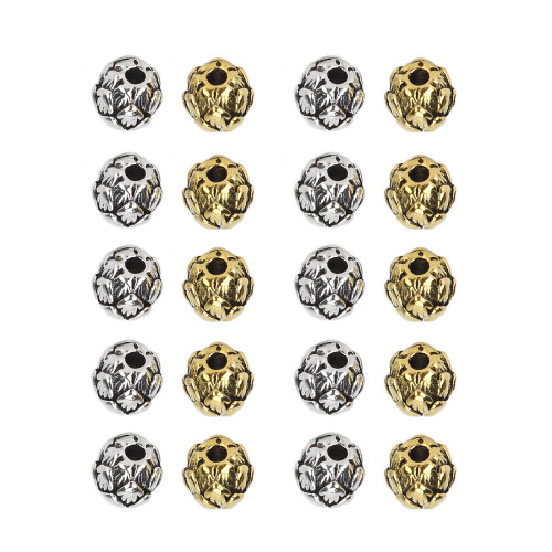20x Legierungs-Bartperlen Retro-Haar-Tube DIY-Schmuck