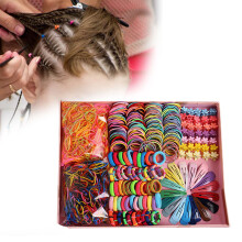 Mädchen-Haarclips Set Süßfarben Haarnadel Gummiband