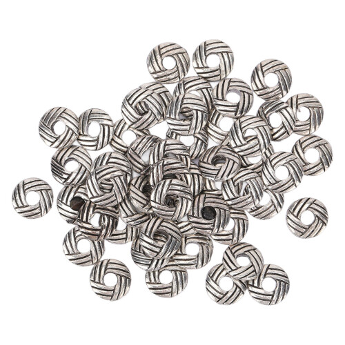 50 Stk Bartperlen Runde Schichten Legierung Elegant 1