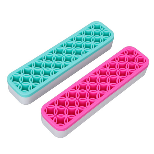 2x Groen/Roze Make-up Borstelhouder 2