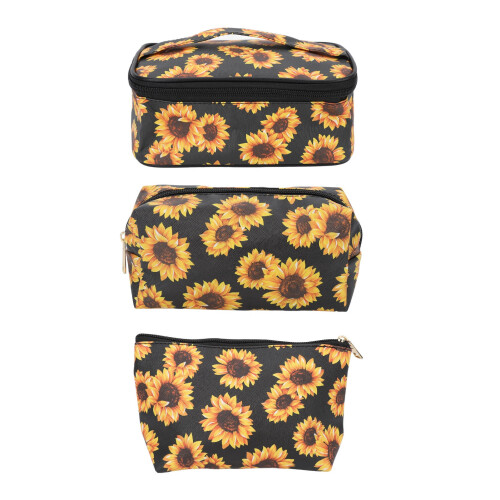 3x Sonnenblumen-Make-up-Taschen, wasserdicht 1