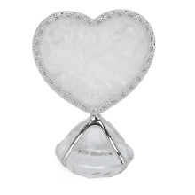 (Silver) Heart Shaped Double Sided Nail Display Stand Silver